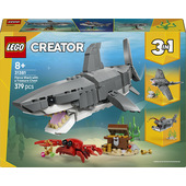 LEGO Creator 31381 3in1 Squalo con Scrigno del Tesoro, Animale Giocattolo Trasformabile in Rana Pescatrice o Manta, Regalo 8+
