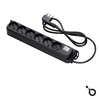IOPLEE 47431-4077A prolunghe e multiple 1,5 m 6 presa(e) AC Interno Nero