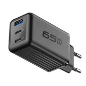 Cellularline Multipower Micro 65W Caricabatterie da rete veloce ultracompatto 3 porte, 65W