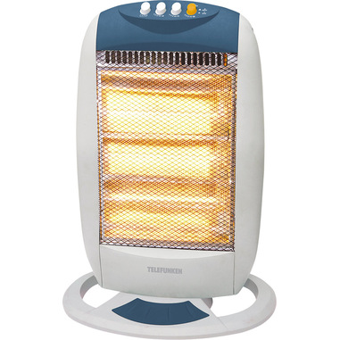 Telefunken M08020 stufetta elettrica Interno Blu, Bianco 1200 W Riscaldatore di ambienti elettrico alogeno