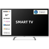 SABA SA32SM10VDA SMART TV 32" HD READY, Sistema operativo VIDAA, Triplo tuner DVBT2/C/S2 HEVC MAIN10, Certificato TivuSAT, Piedistallo centrale, Dolby Audio