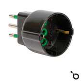 IOPLEE 87121-4077A adattatore per presa di corrente Tipo L (IT) Tipo L (IT) + Tipo F Nero