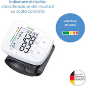 Beurer Misuratore di pressione sanguigna da polso BC 21 con uscita vocale in tedesco, inglese, francese, italiano o turco