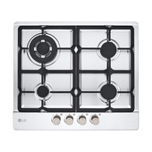 LG CBGZ2414S Piano cottura a gas 60cm, 8,5kW, 4 bruciatori, Griglie in ghisa, Piatto inox