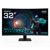 GIGABYTE GS32QCA 31,5" Monitor Gaming Curvo QHD - 2560 x 1440, 180Hz, 1ms, 250 cd/m², FreeSync, HDR Ready, HDMI 2.0, Displayport 1.4