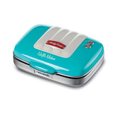 Ariete 1973 Waffle Maker Party Time - Piastra Elettrica per Waffle - Piastre Antiaderenti - 700 Watt - Azzurro