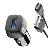 Cellularline Car Charger Kt 18W Caricabatterie da auto 18W con porta USB-A e cavo USB-C incluso, compatibile con smartphone e tablet Quick Charge.
