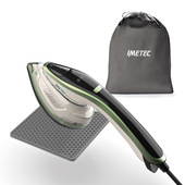 Imetec Steam Easy, ferro da stiro portatile verticale, stira in verticale e orizzontale, piastra ceramica, tripla regolazione di vapore e temperatura, display digitale, pronto in 30", 1200 Watt