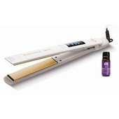 GA.MA Piastra Elegance Argan: elimina l'effetto crespo dei capelli, trafile lunghe in tormalina, liscio a lungo in poco tempo, capelli protetti, riscaldamento istantaneo, temperatura regolabile e display LCD, auto spegnimento, pulsante chiudi piastra