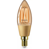 Philips LED Lampadina Smart Filament Ambrata Dimmerabile Luce Bianca da Calda a Fredda Attacco E14 25W Candela