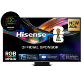 Hisense Smart TV RGB MiniLED 180Hz 75" 4K 75UR9S, Schermo Anti-Riflesso, 100% BT2020, Dolby Atmos 4.1.2 By Devialet, Dolby Vision IQ, VIDAA OS, USB-C, Native 180Hz Game Mode, Wifi 6E, BT, lativù 4K