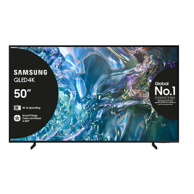 Samsung Q60D TV QLED 4K 50” QE50Q60DAUXZT Smart TV Wi-Fi Titan Gray 2024, Quantum Processor Lite 4K, 4K Upscaling, AirSlim Design, OTS Lite