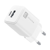 Cellularline Multipower Dual Port 30W - Smartphone, tablet e laptop Caricabatteria da rete 30W con 2 porte USB + USB-C