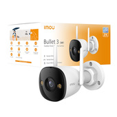 Imou Bullet 3 3MP/2K da esterno. Visione notturna Full Color, Rilevamento Umano con Faretto e Sirena, Audio Bidirezionale, ottica 2.8MM, IP67, Powered by SENSE