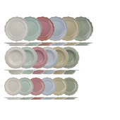 H&H Servizio Tavola 18 Pezzi in Stonewarw modello SINFONIA Colori Assoriti