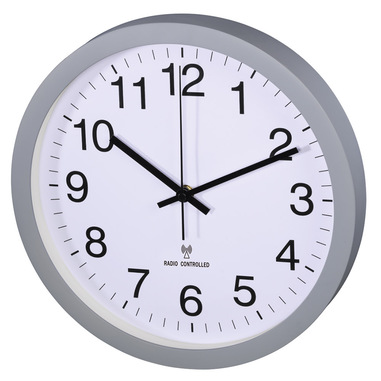 Hama PG-300 orologio da parete radiocontrollato, 30cm, movimento silenzioso, grigio
