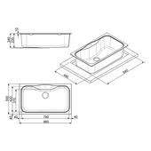 Smeg LSEG860P lavello Lavello montato su piano Rettangolare Granito