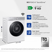 Samsung WW90DB8U95GH lavatrice Caricamento frontale 9 kg 1400 Giri/min Bianco