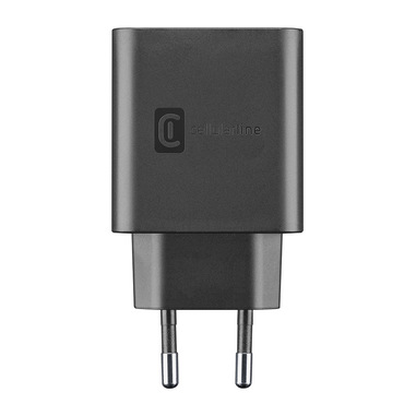Cellularline Dual Super Fast Charger 25W - Samsung Caricabatterie da rete 2 porte USB e USB-C con tecnologia Super Fast Charging 25W
