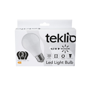 IOPLEE TEKLIO A60-3 Confezione 3 lampadine LED 9,5W E27 classe E