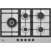 Beko HIAL75225SXE: Piano a Gas con PractiClean, 4 Bruciatori + 1 Wok High Power, 75 cm