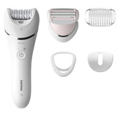 Philips Serie 8000 Epilatore Wet & Dry con 5 accessori bianco BRE710/00