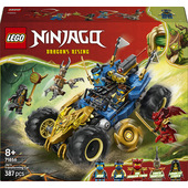 LEGO NINJAGO 71856 2in1 Auto Mutaforma di Jay, Macchina Giocattolo con 5 Minifigure, Shuriken e Spade, Regalo per Bambini 8+