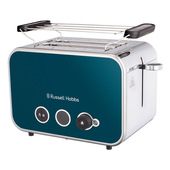 Russell Hobbs Distinctions Ocean Blue Toaster 6 2 fetta/e 1600 W Blu, Acciaio inox