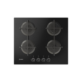 Indesit ING 61T/BK 1 piano gas vetro nero 60cm 4 fuochi griglie in ghisa lavabili in lavastoviglie