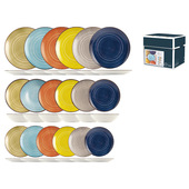 Pengo H&H Servizio tavola 18 pezzi Caribe in stoneware in colori assortiti