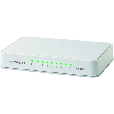 NETGEAR GS208 Non gestito Gigabit Ethernet (10/100/1000) Bianco
