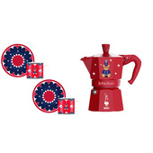 Bialetti 0005317 caffettiera manuale Moka Blu, Rosso