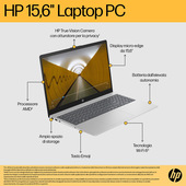 HP 15-fc0050nl AMD Ryzen™ 5 7520U Computer portatile 39,6 cm (15.6") Full HD 8 GB LPDDR5-SDRAM 512 GB SSD Wi-Fi 6 (802.11ax) Windows 11 Home Grigio