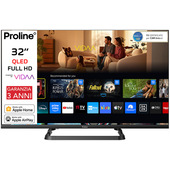 Proline PRO32QM10VDA SMART TV QLED 32" FULL HD, Sistema operativo VIDAA, Triplo tuner DVBT2/C/S2, Certificato TivuSAT, Piedistallo centrale, Dolby Audio, Parental Control