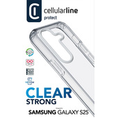 Cellularline Clear Strong - Galaxy S25 Custodia rigida con bordi in gomma