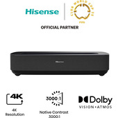 Hisense Laser Cinema 4K PL1SE, da 80" fino a 120", Proiettore raggio ultra-corto Single Laser, Smart TV VIDAA U6, Wifi, Bluetooth, Dolby Vision, Dolby Atmos 30W, 2100 ANSI lumen