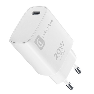 Cellularline CARICABATTERIA RETE APPLE 20W SMALL BIANCO Caricabatterie da rete USB-C 20W in micropack