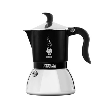 Bialetti Fiammetta Induction Moka 0,1 L Nero, Acciaio inossidabile