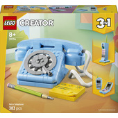 LEGO Creator 3in1 31174 Telefono Retrò con Disco di Selezione Rotante, Si Trasforma in altri 2 Modelli, Regalo per Bambini 8+