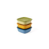 Fratelli Guzzini 21836052 recipiente per cibo Quadrato Set 1,4 L Blu, Verde, Arancione 3 pz