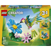 LEGO Creator 31384 3in1 Animali Selvatici: Colibrì Variopinto, Uccello Giocattolo Trasformabile in Farfalla o Pesce, per 8+