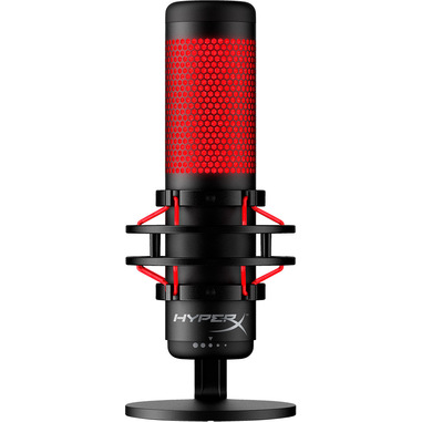 HyperX QuadCast – Microfono USB (nero-rosso) – Illuminazione rossa