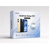 realme Note 70T smartphone 17,1 cm (6.74") Doppia SIM Android 15 4G USB tipo-C 4 GB 256 GB 6000 mAh Oro + TechLife Buds bianche
