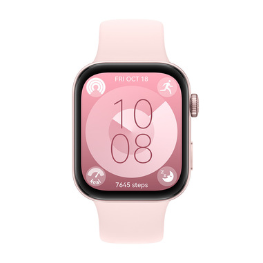 Huawei WATCH Fit 3, Display AMOLED da 1.82", Design ultra sottile, Monitoraggio completo del fitness, Monitoraggio salute 24h, Compatibilità con iOS e Android, Durata della batteria fino a 10 giorni, Chiamate Bluetooth, Pink Fluoroelastomero