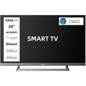 SABA SA24S89VDA SMART TV 24" HD READY, Sistema operativo VIDAA, Triplo tuner DVBT2/C/S2 HEVC MAIN10, Certificato TivuSAT, Piedistallo centrale, Dolby Audio