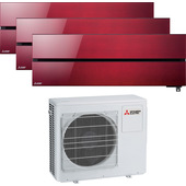 Mitsubishi Electric MITKIT368LNR252+35WF condizionatore fisso Climatizzatore Trialsplit Rosso, Bianco