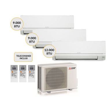 Mitsubishi Electric Trialsplit 9000+9000+12000BTu MXZ-3HA50VF + MSZ-DW25VF + MSZ-DW25VF + MSZDW35VF condizionatore fisso