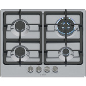 Bosch Serie 4 PGH6B5K90 Piano cottura a gas 60 cm 4 fuochi Acciaio Inox