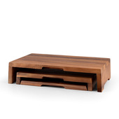 H&H Lifestyle Confezione 3 alzate in legno Acacia. Composta da: 1pz cm 30x25, 1pz cm 31x25, 1pz cm 37x25