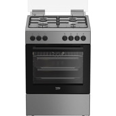 Beko FBE62120XD cucina a libera installazione inox, 60x60cm, piano gas, forno elettrico ventilato, grill elettrico, 66 Lt, Сlasse A